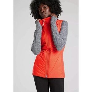 Athelta rock ridge primaloft vest in torch red size small EUC women’s